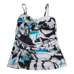 RELLECIGA Floral Tankini Top Medium Removable/Adjustable Straps Built-in Bra